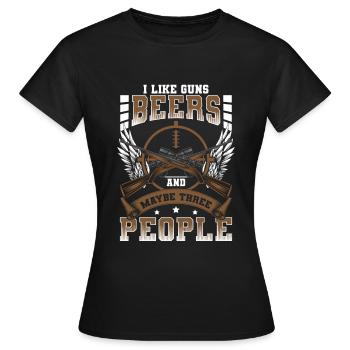 Weapon Gun Shooter Sport Shooter - Women's T-Shirt - black - Front - AI Model Female 172 dark (172cm)