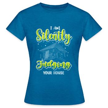 Engineer, Building, Houses, Architect's Office - Women's T-Shirt - antique blue sapphire heather - Front - AI Model Female 172 dark (172cm)