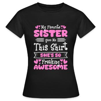 Famille, Enfants, Coeur de Frère, Cohésion - T-shirt Femme - noir - Devant - AI Model Female 172 dark (172cm)
