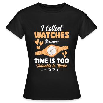 Uhrensammler Uhren Sammler Uhrwerk - Frauen T-Shirt - Schwarz - Vorne - AI Model Female 172 dark (172cm)