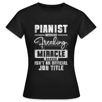Klavier Flügel Melodie - Frauen T-Shirt - Schwarz - Vorne - AI Model Female 172 dark (172cm)