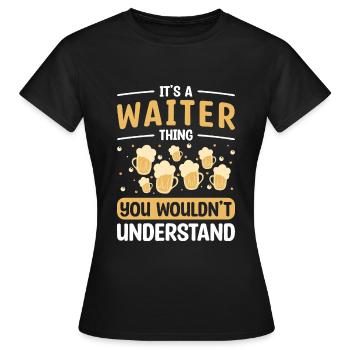 Serveurs Invités Pourboires - T-shirt Femme - noir - Devant - AI Model Female 172 dark (172cm)