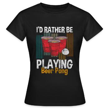 Beer Pong Game Célébration Sports d’équipe - T-shirt Femme - noir - Devant - AI Model Female 172 dark (172cm)