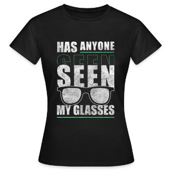 Brille Augenoptiker Gesichtsschmuck - Frauen T-Shirt - Schwarz - Vorne - AI Model Female 172 dark (172cm)