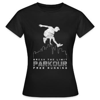 Parkour Sprung - Frauen T-Shirt - Schwarz - Vorne - AI Model Female 172 dark (172cm)