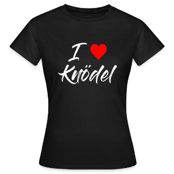 I love Knödel - Frauen T-Shirt - Schwarz - Vorne - AI Model Female 172 dark (172cm)