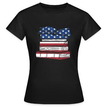 Écrivain Nous Flag Écriture - T-shirt Femme - noir - Devant - AI Model Female 172 dark (172cm)