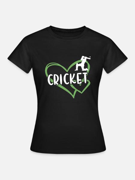 Sport Heart Cricket - Frauen T-Shirt - Schwarz