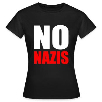 Pas de nazis - T-shirt Femme - noir - Devant - AI Model Female 172 dark (172cm)