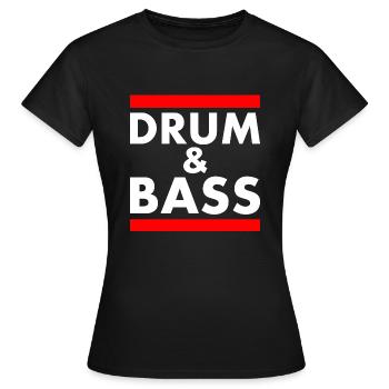 Drum and bass - T-shirt Femme - noir - Devant - AI Model Female 172 dark (172cm)