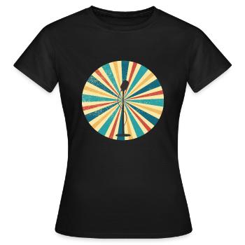 Vintage Microphone Microphone - Women's T-Shirt - black - Front - AI Model Female 172 dark (172cm)
