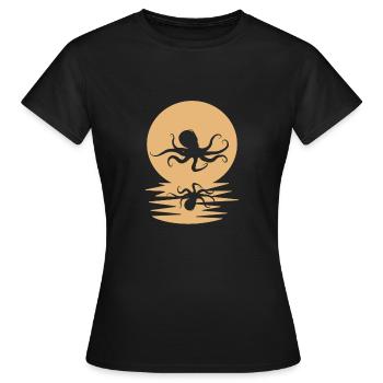 Pieuvres - T-shirt Femme - noir - Devant - AI Model Female 172 dark (172cm)
