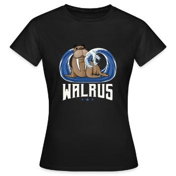 Walross - Frauen T-Shirt - Schwarz - Vorne - AI Model Female 172 dark (172cm)