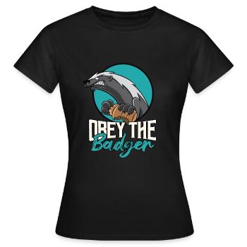 Obey the Badger - Women's T-Shirt - black - Front - AI Model Female 172 dark (172cm)