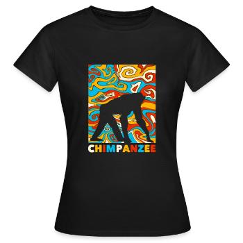Schimpanse - Frauen T-Shirt - Schwarz - Vorne - AI Model Female 172 dark (172cm)