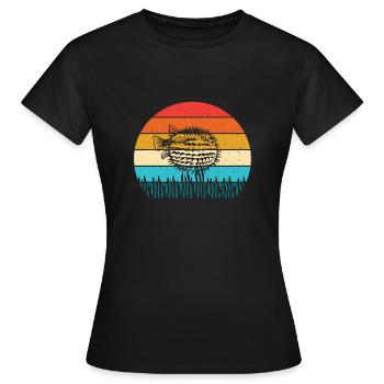 Poisson sphérique - T-shirt Femme - noir - Devant - AI Model Female 172 dark (172cm)