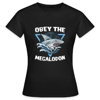 Obey The Megalodon - Women's T-Shirt - black - Front - AI Model Female 172 dark (172cm)