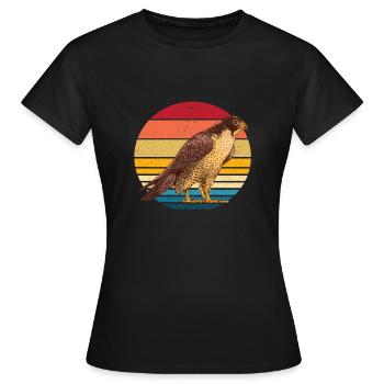 faucon pèlerin - T-shirt Femme - noir - Devant - AI Model Female 172 dark (172cm)