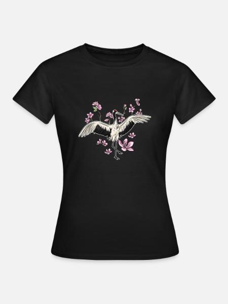 Kranich - Frauen T-Shirt - Schwarz