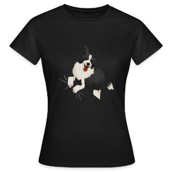 Border Collie - Frauen T-Shirt - Schwarz - Vorne - AI Model Female 172 dark (172cm)