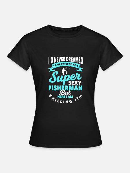 Angler - Frauen T-Shirt - Schwarz