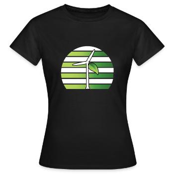 wind turbine - Women's T-Shirt - black - Front - AI Model Female 172 dark (172cm)