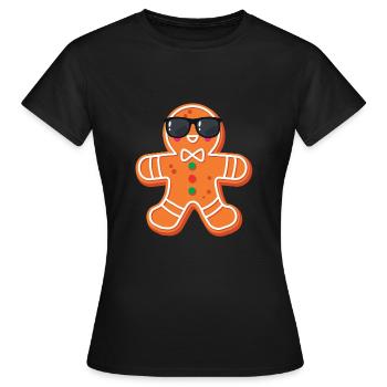 Lebkuchenmann - Frauen T-Shirt - Schwarz - Vorne - AI Model Female 172 dark (172cm)