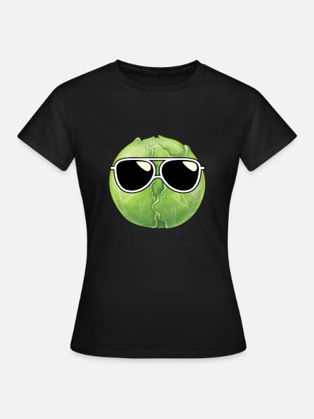 Rosenkohl Mit Sonnenbrille - Frauen T-Shirt - Schwarz