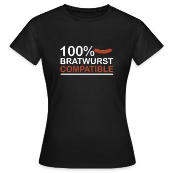 Bratwurst - Frauen T-Shirt - Schwarz - Vorne - AI Model Female 172 dark (172cm)