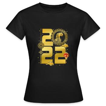 Nouvel An chinois 2022 - T-shirt Femme - noir - Devant - AI Model Female 172 dark (172cm)