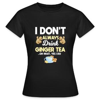 Ingwer Tee - Frauen T-Shirt - Schwarz - Vorne - AI Model Female 172 dark (172cm)