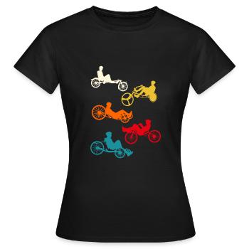 Liegerad Fahrrad - Frauen T-Shirt - Schwarz - Vorne - AI Model Female 172 dark (172cm)
