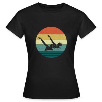 Natation synchronisée - T-shirt Femme - noir - Devant - AI Model Female 172 dark (172cm)