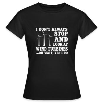 Wind turbines - Women's T-Shirt - black - Front - AI Model Female 172 dark (172cm)