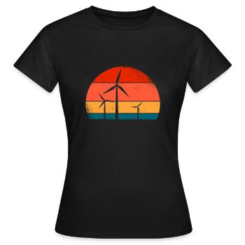 Wind turbine - Women's T-Shirt - black - Front - AI Model Female 172 dark (172cm)