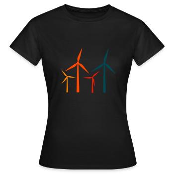 Windkraft - Frauen T-Shirt - Schwarz - Vorne - AI Model Female 172 dark (172cm)
