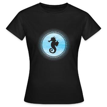 Hippocampe - T-shirt Femme - noir - Devant - AI Model Female 172 dark (172cm)