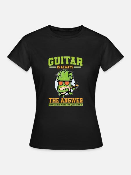 Kopfsalat Gitarre - Frauen T-Shirt - Schwarz