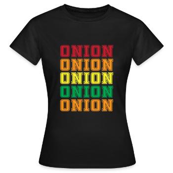Zwiebel - Frauen T-Shirt - Schwarz - Vorne - AI Model Female 172 dark (172cm)