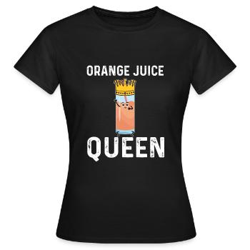 Jus d’orange Queen - T-shirt Femme - noir - Devant - AI Model Female 172 dark (172cm)