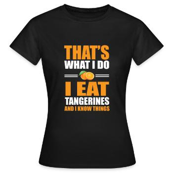 Mandarine Liebhaber - Frauen T-Shirt - Schwarz - Vorne - AI Model Female 172 dark (172cm)