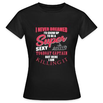 Capitaine de remorqueur - T-shirt Femme - noir - Devant - AI Model Female 172 dark (172cm)