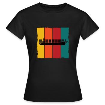 Container ship - Women's T-Shirt - black - Front - AI Model Female 172 dark (172cm)