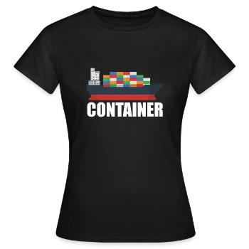 Container ship - Women's T-Shirt - black - Front - AI Model Female 172 dark (172cm)