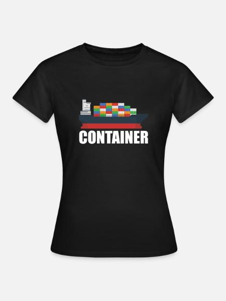 Containerschiff - Frauen T-Shirt - Schwarz