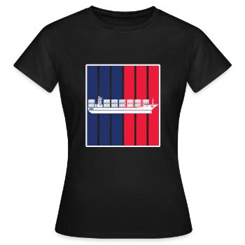 Container ship - Women's T-Shirt - black - Front - AI Model Female 172 dark (172cm)