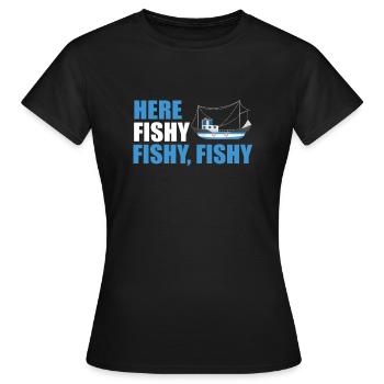 Bateau de pêche - T-shirt Femme - noir - Devant - AI Model Female 172 dark (172cm)