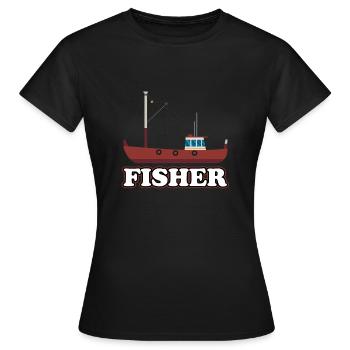Fisherman - Women's T-Shirt - black - Front - AI Model Female 172 dark (172cm)