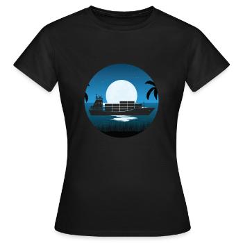 Vaisseau nourricier Lune - T-shirt Femme - noir - Devant - AI Model Female 172 dark (172cm)