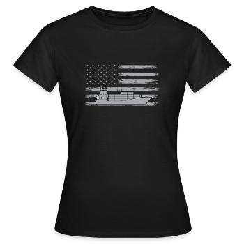 Feeder vessel USA - Women's T-Shirt - black - Front - AI Model Female 172 dark (172cm)